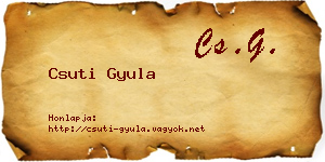 Csuti Gyula névjegykártya
