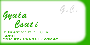 gyula csuti business card